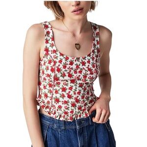 Free‎ People Melanie Tank
- Strawberry Combo Strappy Cropped  Sz M